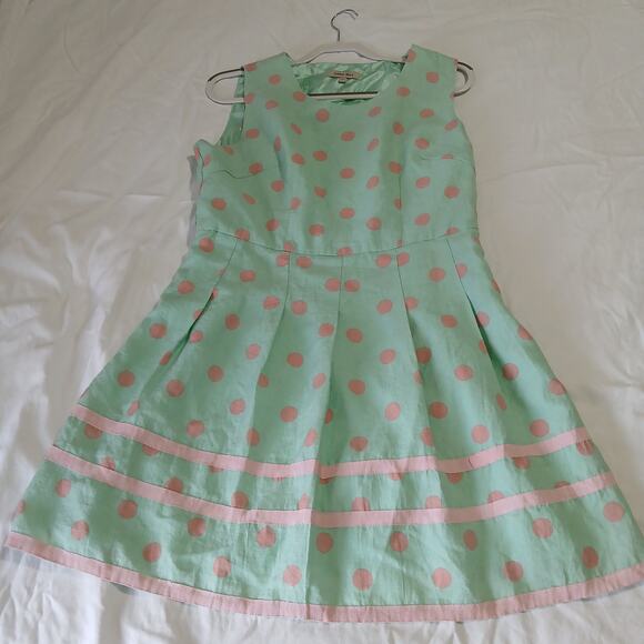 Sweet Miss Large Mint Green & Pink Polka Dot Fit and Flare Dress sz Large - Picture 3 of 13